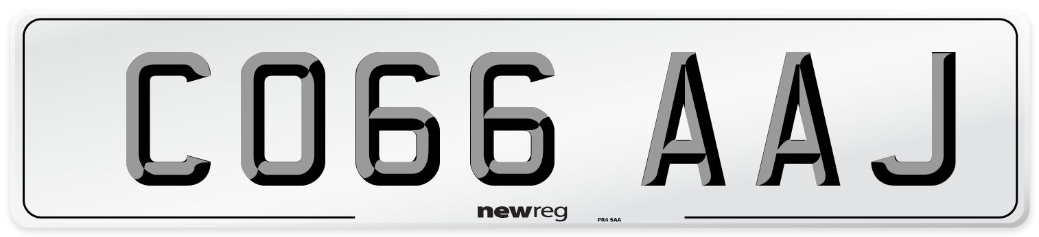 CO66 AAJ Number Plate from New Reg